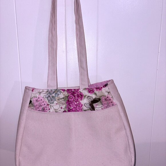Canvas Shoulder Bag, Purse, Pocketbook, Handbag, Ethel Tote Bag, Pockets - Picture 2 of 8